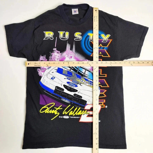 Vintage Rusty Wallace Nascar Double Sided Shirt Like a Rocket Size Medium - Picture 5 of 7